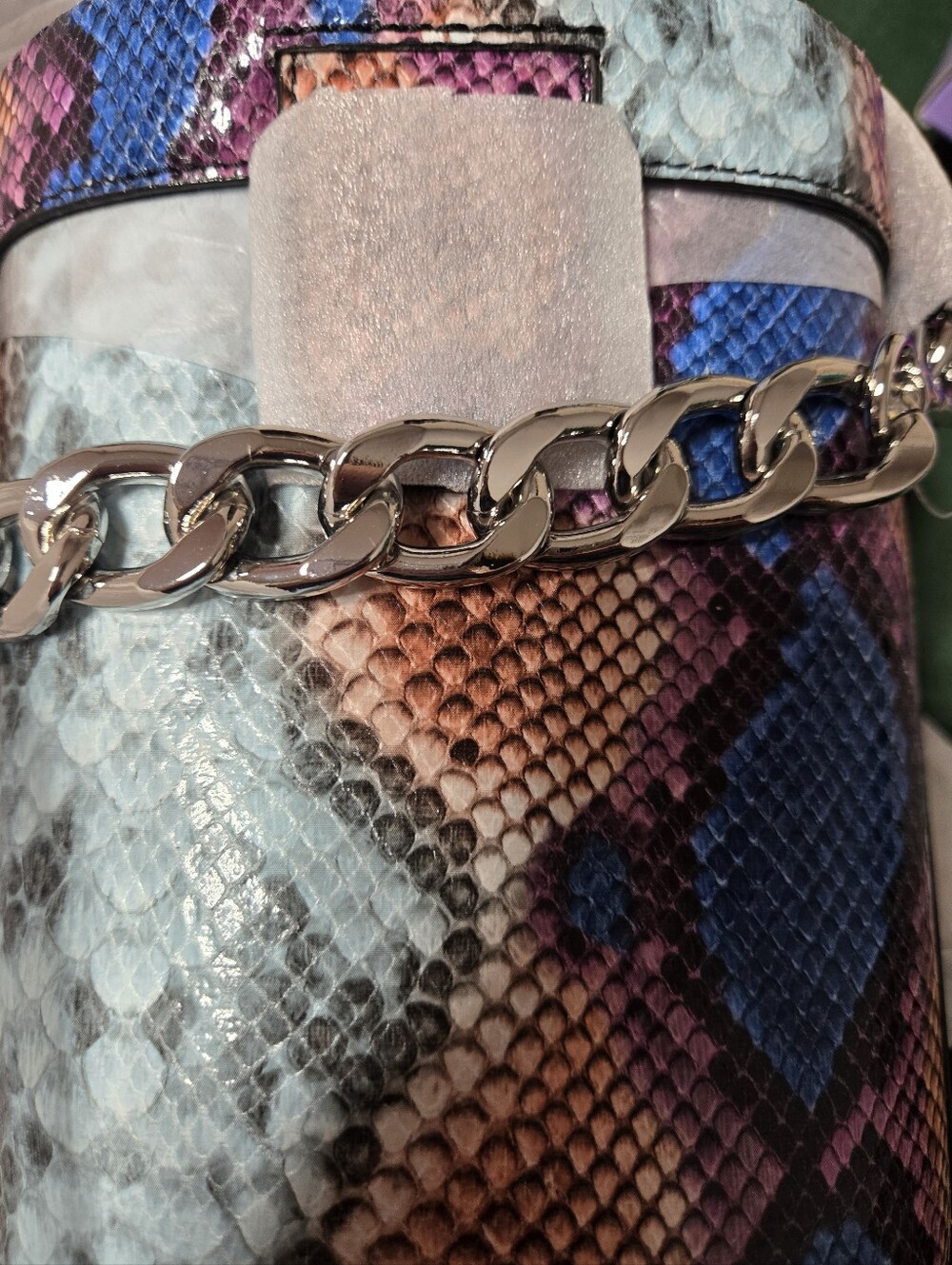NWT Sam Edelman Multicolor Snake-Print Cylinder Bucket Crossbody Bag